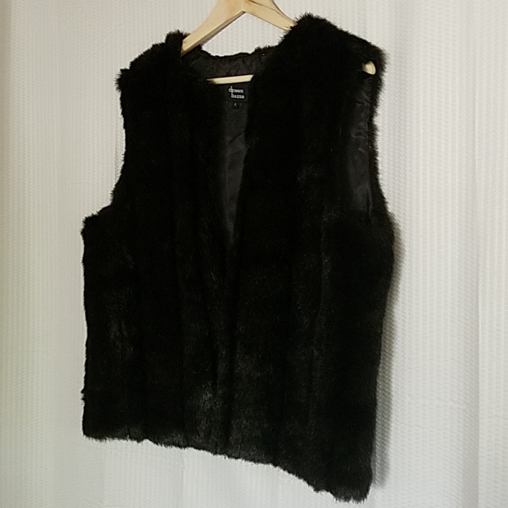 ((Dennis Basso)) Faux Fur Vest